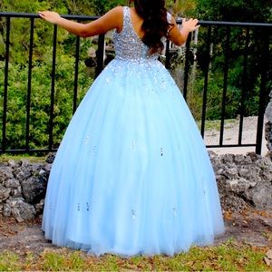 Sky blue gown